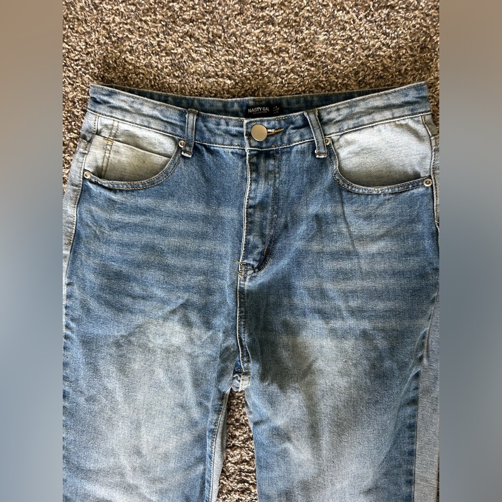 5/$25 Nasty Gal Collection two-toned high waisted jeans size 8 - Picture 2 of 10